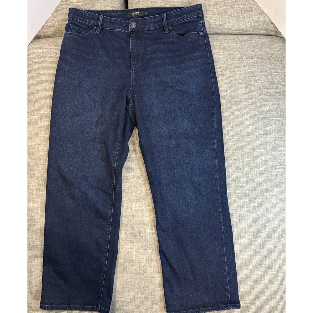 Hudson Los Angeles Women's Straight Leg Jeans Size 16 Dark Wash Denim